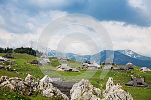Velika Planina or Big Pasture Plateau, Slovenia.