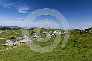 Velika Planina or Big Pasture Plateau, Slovenia.