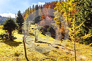 Velika Planina village house mountains view, Slovenia