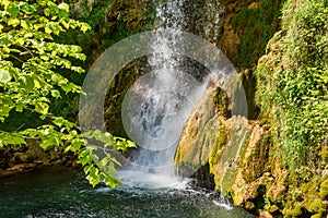 Veliki Buk in Lisine, Serbia. Waterfall in deep forest photo