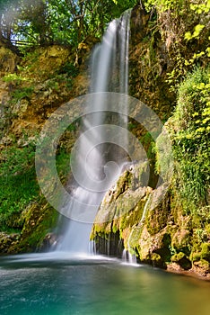 Veliki Buk in Lisine, Serbia. Waterfall in deep forest photo
