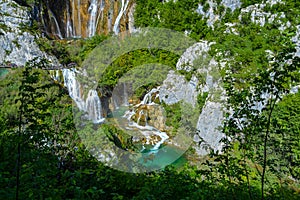 The Veliki Slap Waterfall in Plitvice Lakes National Park