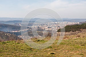 Veliko Tarnovo, view from Arbanassi hill, Bulgaria