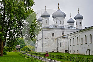 Ancient Orthodox church in Yuriev Monastery photo