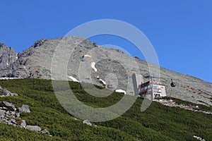 Velka Svistovka peak and cableway station Skalnate Pleso in High Tatras photo