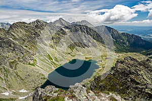 Velke Hincovo lake at the end of Mengusovska valley in High Tatras