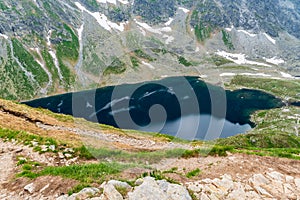 Velke Hincovo pleso in Vysoke Tatry mountains in Slovakia