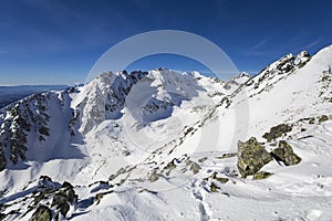 Velke Solisko ridge, Mlynicka dolina, view from Patria, Vysoke Tatry, High Tatras, Slovakia