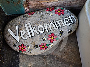 Velkommen - welcome in Danish language decorative greeting