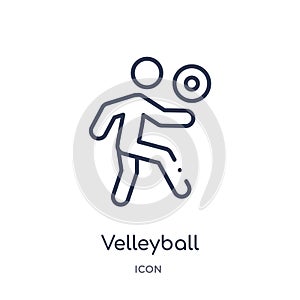 Velleyball icon from olympic games outline collection. Thin line velleyball icon isolated on white background