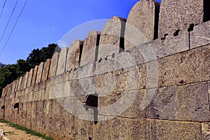 Vellore fort ornamental stone wall arches