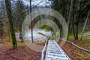 Velnio duobe or the Devil`s Pit, unusual geological phenomenon, an impressive underground cavity, located at