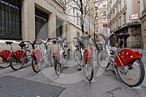 Velo'v station in Lyon