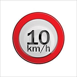 Velocidade maxima permitida 10 km h maximum speed limit in portuguese vector illustration photo