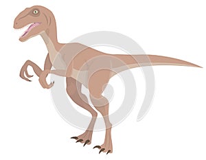 Velociraptor in cartoon style.