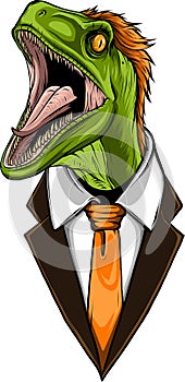 Velociraptor Dinosaur Vector Illustration on white background