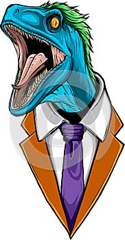 Velociraptor Dinosaur Vector Illustration on white background