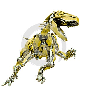Velociraptor robot in an agry attack