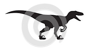 Velociraptor silhouette icon sign, Raptor dinosaurs symbol design, Vector illustration