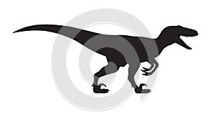 Velociraptor silhouette icon sign, Raptor dinosaurs symbol design, Vector illustration photo