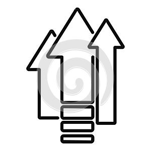 Velocity efficient icon outline vector. Plan work up