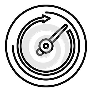 Velocity gauge icon outline vector. Speed fast meter