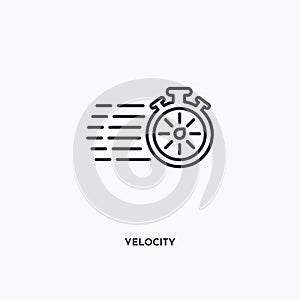 Velocity outline icon. Simple linear element illustration. Isolated line Velocity icon on white background. Thin stroke sign can