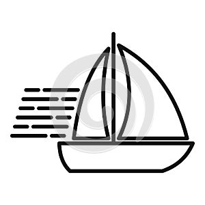 Velocity ship sea icon outline vector. Plan work