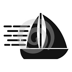 Velocity ship sea icon simple vector. Plan work