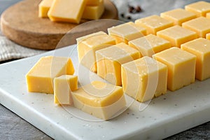 Velveeta Soft blocks that dice cleanly without crumbling. generated using AI. photo