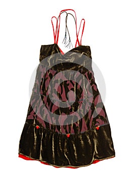 It is a velvet dress with a silk lining.