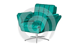 Velvet fabric and wood armchair modern designer