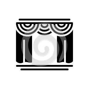 Black solid icon for Velvet, cloth and curtain