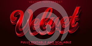 Velvet luxury text effect, editable shiny and elegant text style