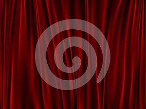 Velvet red curtain abstract background. Vector illustration