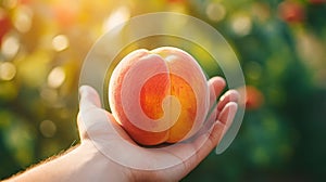 velvety juicy peach fruit photo