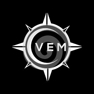 VEM abstract technology logo design on Black background. VEM creative initials letter logo concept photo