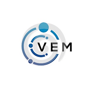 VEM letter technology logo design on white background. VEM creative initials letter IT logo concept. VEM letter design photo