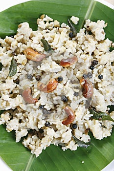 Ven pongal - a south Indian breakfast dish photo