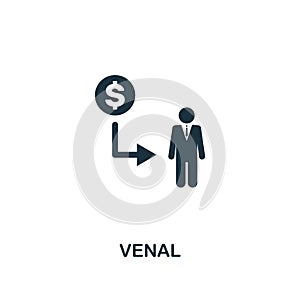 Venal icon. Premium style design from corruption icon collection. Pixel perfect Venal icon for web design, apps