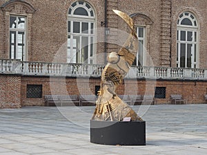 Open Spiral sculpture by Pomodoro in Venaria