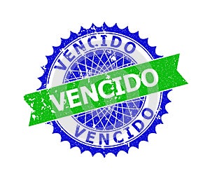 VENCIDO Bicolor Rosette Grunge Stamp photo