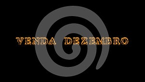 Venda dezembro fire text effect black background photo