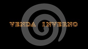 Venda Inverno fire text effect black background photo