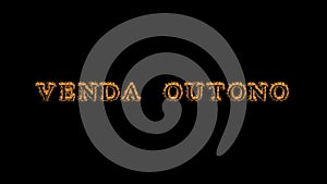 Venda outono fire text effect black background photo