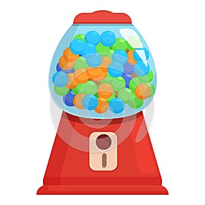 Vending machine equipment icon cartoon vector. Retro bubblegum