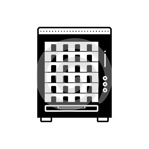 Black solid icon for Vending machine, merchandise and trading