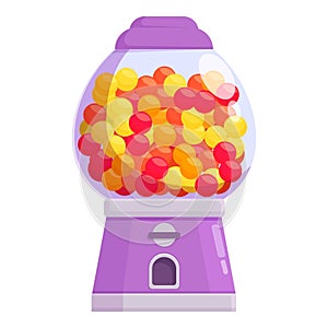 Vending machine icon cartoon vector. Bubblegum food