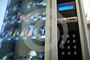 Vending machine keyboard on operation panel