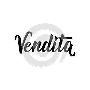 Vendita lettering. text in Italian: Sale. calligraphy vector illustration photo